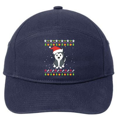 Husky Christmas Ugly Christmas Meaningful Gift 7-Panel Snapback Hat