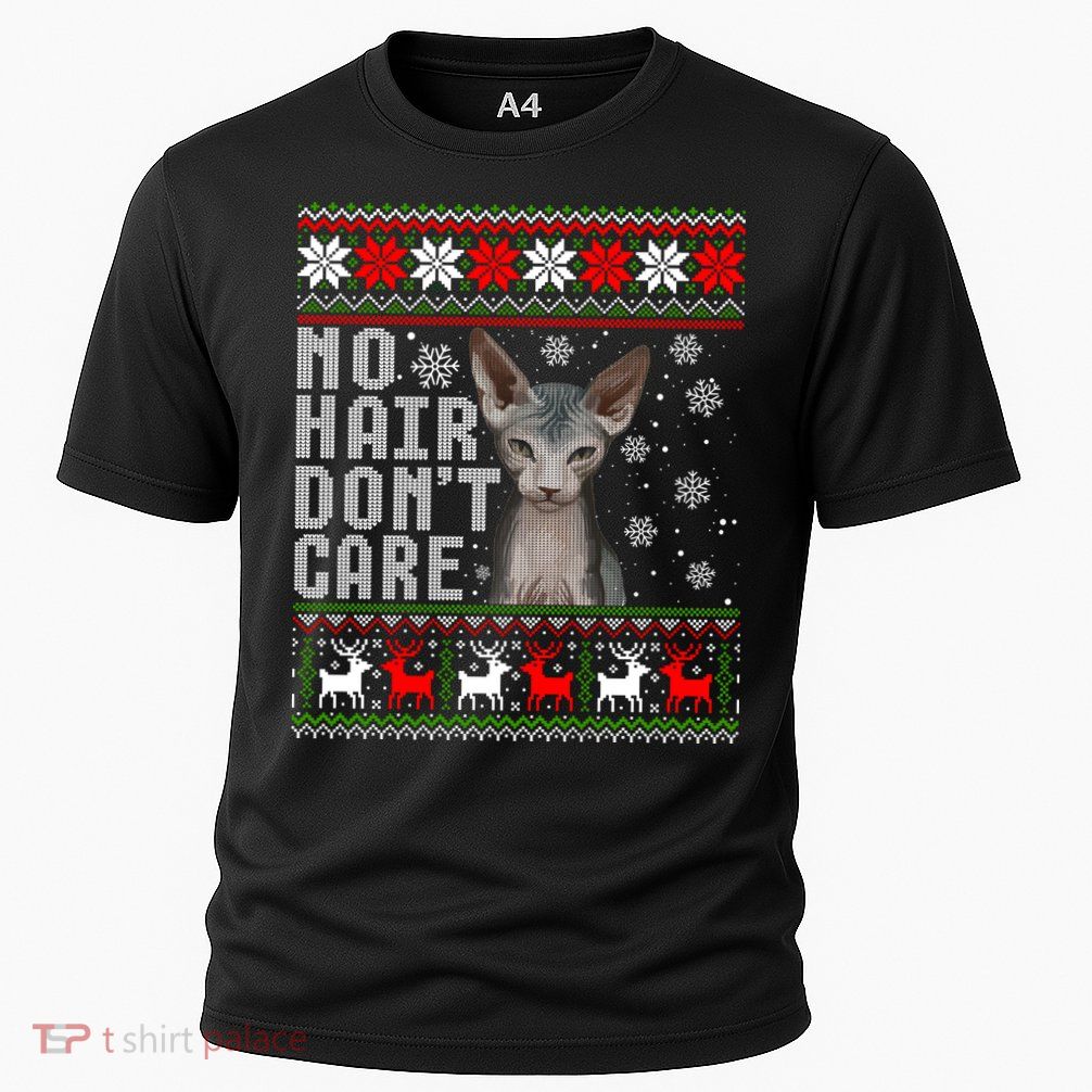 Hairless Cat Ugly Christmas Sweater Sphynx Cat Gift Performance Shirt
