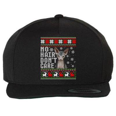 Hairless Cat Ugly Christmas Sweater Sphynx Cat Gift Wool Snapback Cap