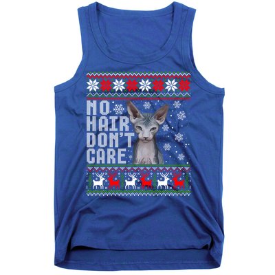 Hairless Cat Ugly Christmas Sweater Sphynx Cat Gift Tank Top