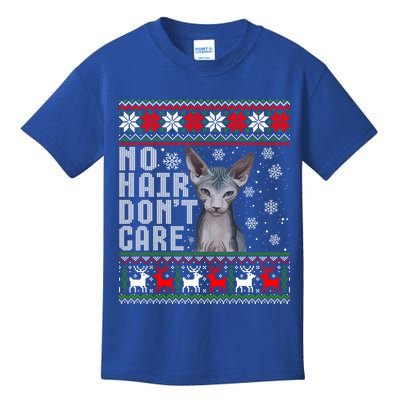 Hairless Cat Ugly Christmas Sweater Sphynx Cat Gift Kids T-Shirt