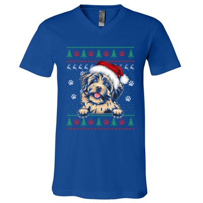 Havanese Christmas Ugly Sweater Funny Dog Lover Xmas Great Gift V-Neck T-Shirt