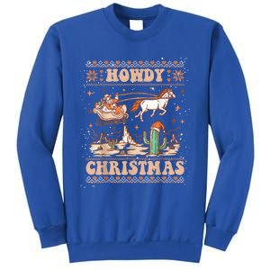 Howdy Christmas Ugly Cow Santa Riding Horse Gift Sweatshirt