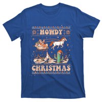 Howdy Christmas Ugly Cow Santa Riding Horse Gift T-Shirt