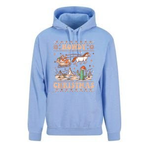 Howdy Christmas Ugly Cow Santa Riding Horse Gift Unisex Surf Hoodie