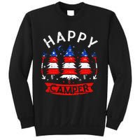 Happy Camper US Flag Patriotic 4th Of July Camping Hiking Sweatshirt