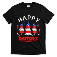 Happy Camper US Flag Patriotic 4th Of July Camping Hiking T-Shirt