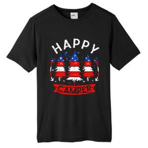 Happy Camper US Flag Patriotic 4th Of July Camping Hiking Tall Fusion ChromaSoft Performance T-Shirt