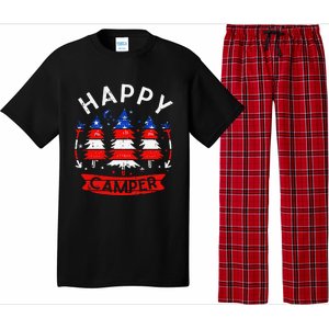 Happy Camper US Flag Patriotic 4th Of July Camping Hiking Pajama Set