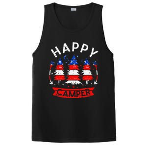 Happy Camper US Flag Patriotic 4th Of July Camping Hiking PosiCharge Competitor Tank