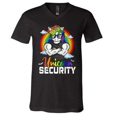 Halloween Costume Unicorn Security Matching Family V-Neck T-Shirt