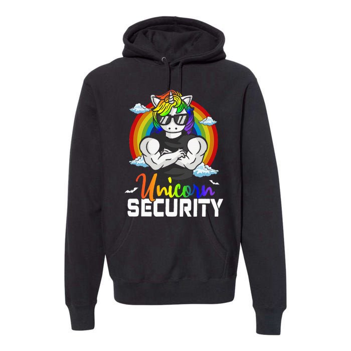 Halloween Costume Unicorn Security Matching Family Premium Hoodie