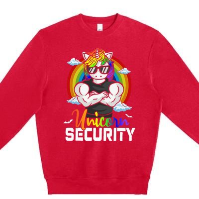 Halloween Costume Unicorn Security Matching Family Premium Crewneck Sweatshirt