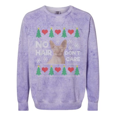 Hairless Cat Ugly Christmas Sweater Sphynx Cat Colorblast Crewneck Sweatshirt