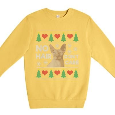 Hairless Cat Ugly Christmas Sweater Sphynx Cat Premium Crewneck Sweatshirt