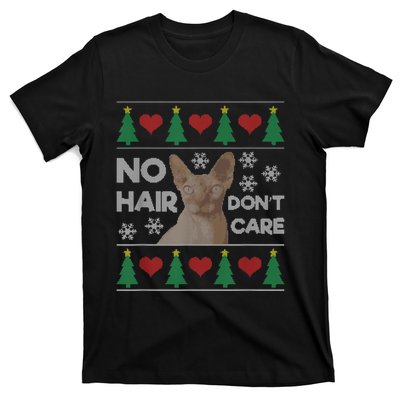 Hairless Cat Ugly Christmas Sweater Sphynx Cat T-Shirt