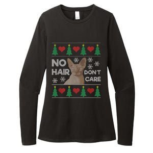 Hairless Cat Ugly Christmas Sweater Sphynx Cat Womens CVC Long Sleeve Shirt