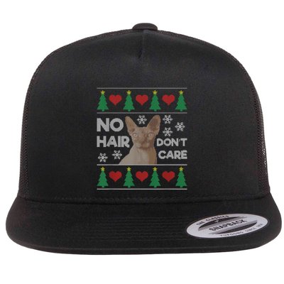 Hairless Cat Ugly Christmas Sweater Sphynx Cat Flatbill Hat