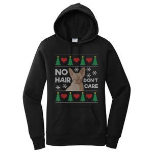 Hairless Cat Ugly Christmas Sweater Sphynx Cat Women's Pullover Hoodie