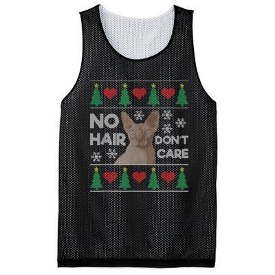 Hairless Cat Ugly Christmas Sweater Sphynx Cat Mesh Reversible Basketball Jersey Tank