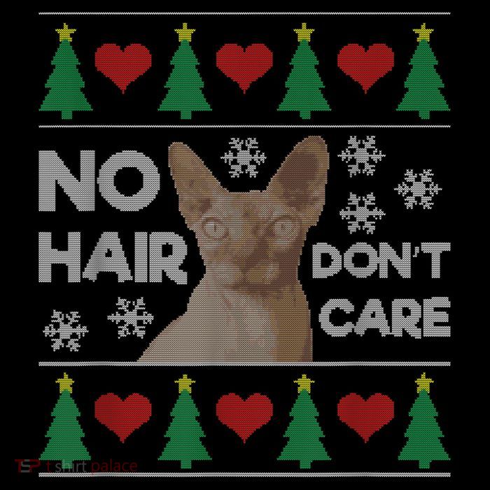 Hairless Cat Ugly Christmas Sweater Sphynx Cat Cooling Performance Long Sleeve Crew