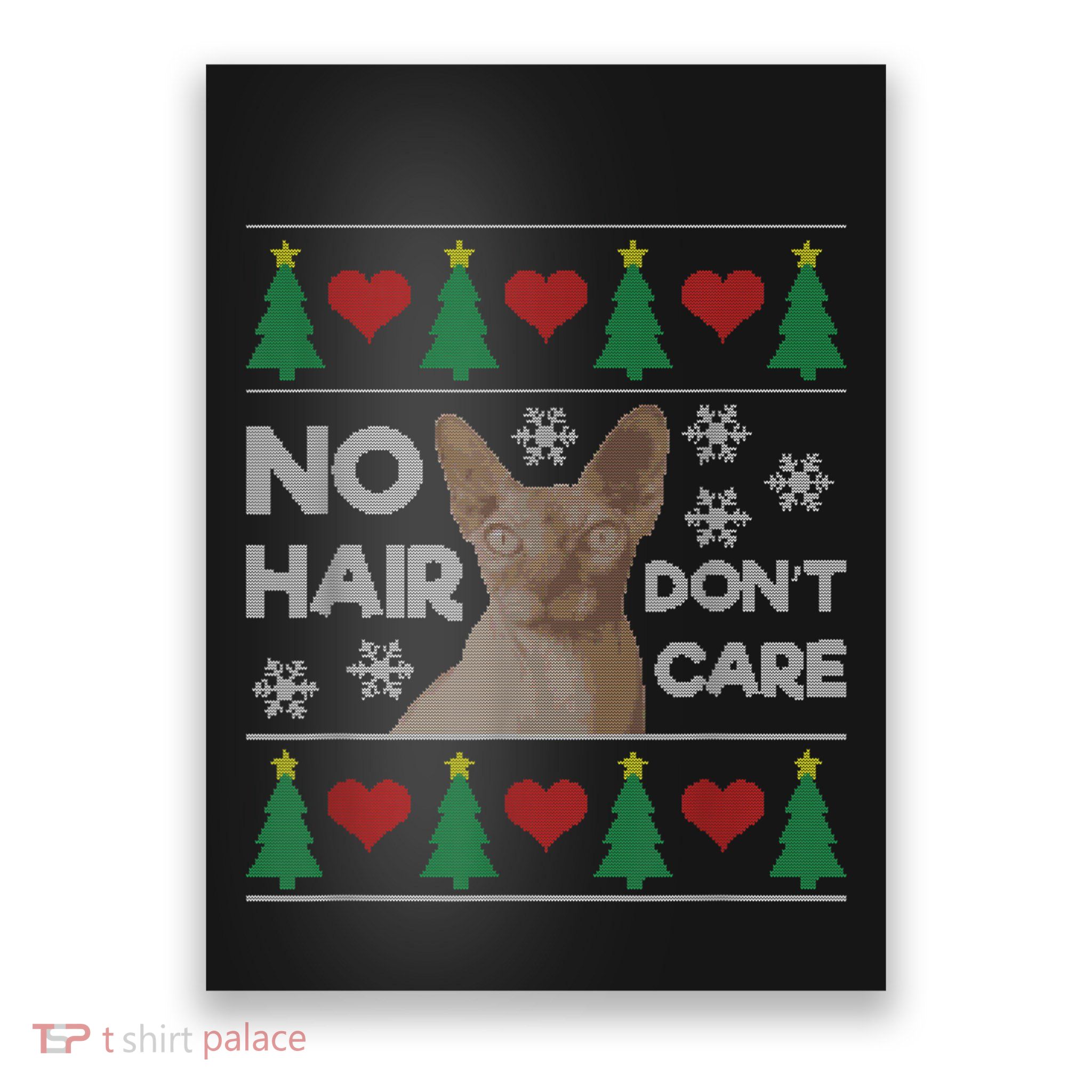 Hairless Cat Ugly Christmas Sweater Sphynx Cat Poster
