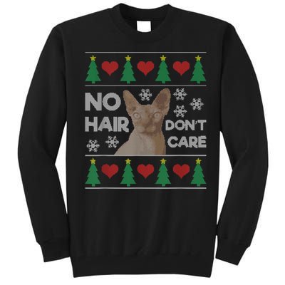 Hairless Cat Ugly Christmas Sweater Sphynx Cat Tall Sweatshirt