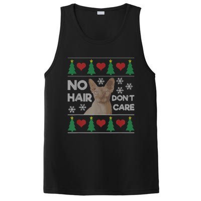 Hairless Cat Ugly Christmas Sweater Sphynx Cat PosiCharge Competitor Tank