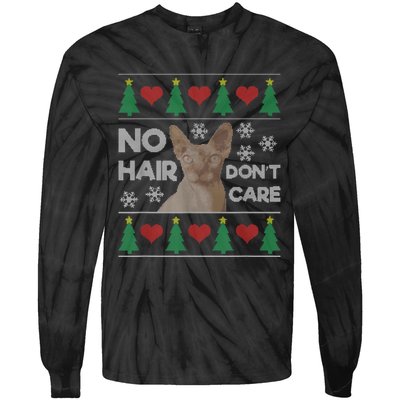 Hairless Cat Ugly Christmas Sweater Sphynx Cat Tie-Dye Long Sleeve Shirt