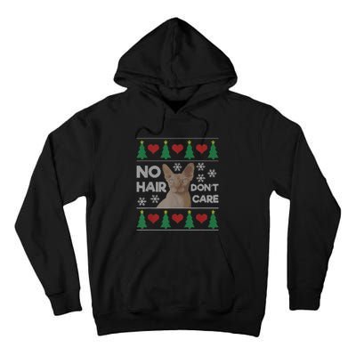 Hairless Cat Ugly Christmas Sweater Sphynx Cat Tall Hoodie