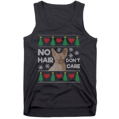 Hairless Cat Ugly Christmas Sweater Sphynx Cat Tank Top