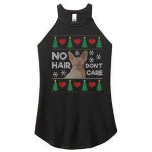 Hairless Cat Ugly Christmas Sweater Sphynx Cat Women's Perfect Tri Rocker Tank