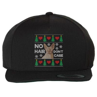 Hairless Cat Ugly Christmas Sweater Sphynx Cat Wool Snapback Cap