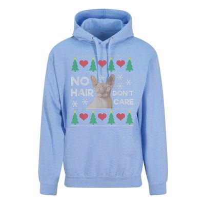 Hairless Cat Ugly Christmas Sweater Sphynx Cat Unisex Surf Hoodie