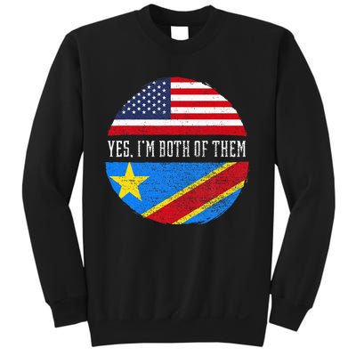 Half Congolese USA Flag Democratic Republic Of The Congo Sweatshirt