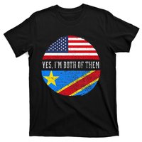 Half Congolese USA Flag Democratic Republic Of The Congo T-Shirt