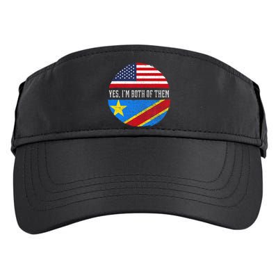 Half Congolese USA Flag Democratic Republic Of The Congo Adult Drive Performance Visor