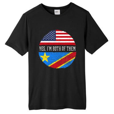 Half Congolese USA Flag Democratic Republic Of The Congo Tall Fusion ChromaSoft Performance T-Shirt