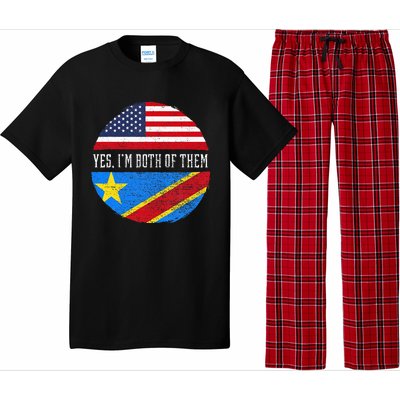 Half Congolese USA Flag Democratic Republic Of The Congo Pajama Set