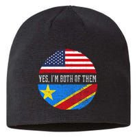 Half Congolese USA Flag Democratic Republic Of The Congo Sustainable Beanie