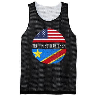 Half Congolese USA Flag Democratic Republic Of The Congo Mesh Reversible Basketball Jersey Tank