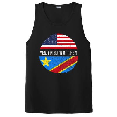 Half Congolese USA Flag Democratic Republic Of The Congo PosiCharge Competitor Tank