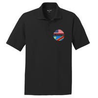 Half Congolese USA Flag Democratic Republic Of The Congo PosiCharge RacerMesh Polo