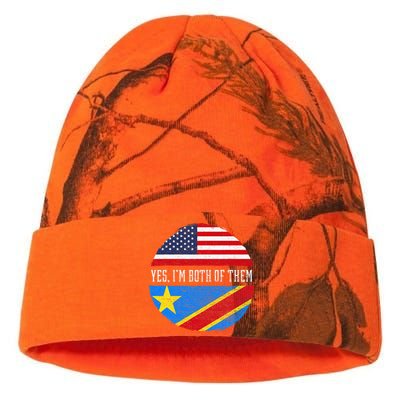 Half Congolese USA Flag Democratic Republic Of The Congo Kati Licensed 12" Camo Beanie