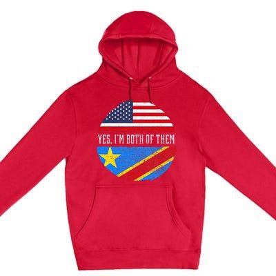 Half Congolese USA Flag Democratic Republic Of The Congo Premium Pullover Hoodie