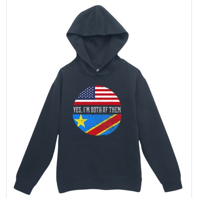 Half Congolese USA Flag Democratic Republic Of The Congo Urban Pullover Hoodie