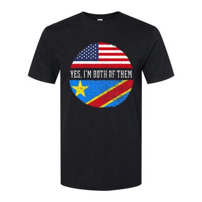 Half Congolese USA Flag Democratic Republic Of The Congo Softstyle CVC T-Shirt