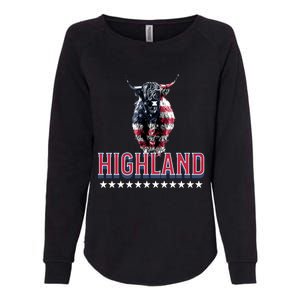 Highland Cow Usa Flag Farmer Patriotic Cow Lover Meaningful Gift Womens California Wash Sweatshirt