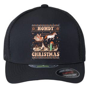 Howdy Christmas Ugly Cow Santa Riding Horse Cool Gift Flexfit Unipanel Trucker Cap