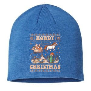 Howdy Christmas Ugly Cow Santa Riding Horse Cool Gift Sustainable Beanie